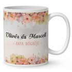 Kérd a neveddel - Anya és két fia mintás bögre