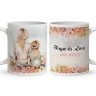 Kérd a neveddel - Barna hajú Anya és kislánya mintás bögre