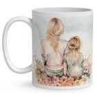 Kérd a neveddel - Barna hajú Anya és kislánya mintás bögre