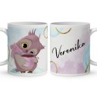 Névvel kérhető - Cuki kávés bagoly mintás bögre