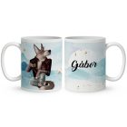 Névvel kérhető - Rock'n' kávés farkas mintás bögre