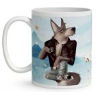 Névvel kérhető - Rock'n' kávés farkas mintás bögre