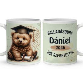   Névvel kérhető Maci - 2026 évi Ballagásra mintás bögre