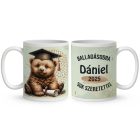 Névvel kérhető Maci - 2025 évi Ballagásra mintás bögre