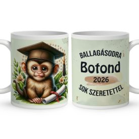   Névvel kérhető Maki - 2026 évi Ballagásra mintás bögre