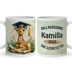 Névvel kérhető Zsiráf - 2025 évi Ballagásra mintás bögre