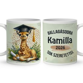   Névvel kérhető Zsiráf - 2026 évi Ballagásra mintás bögre