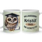 Névvel kérhető Bagoly - 2024 évi Ballagásra mintás bögre