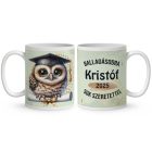 Névvel kérhető Bagoly - 2024 évi Ballagásra mintás bögre