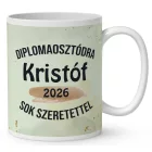 Névvel kérhető Bagoly - 2026 évi Ballagásra mintás bögre