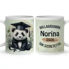 Névvel kérhető Panda - 2026 évi Ballagásra mintás bögre