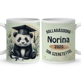   Névvel kérhető Panda - 2025 évi Ballagásra mintás bögre
