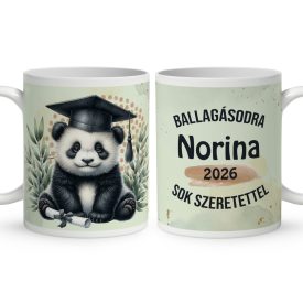   Névvel kérhető Panda - 2026 évi Ballagásra mintás bögre