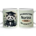 Névvel kérhető Panda - 2026 évi Ballagásra mintás bögre