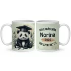 Névvel kérhető Panda - 2026 évi Ballagásra mintás bögre