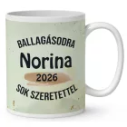 Névvel kérhető Panda - 2026 évi Ballagásra mintás bögre