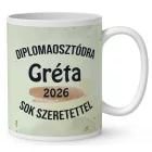 Névvel kérhető Mosómedve - 2026 évi Ballagásra mintás bögre