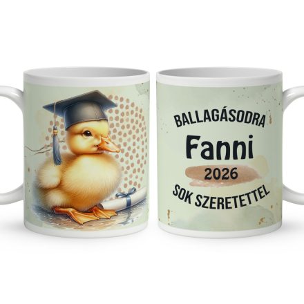 Névvel kérhető Kacsa - 2026 évi Ballagásra mintás bögre