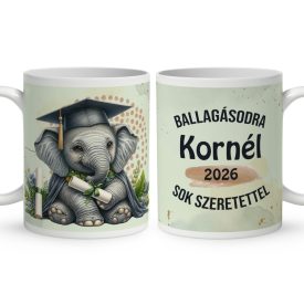   Névvel kérhető Elefánt - 2026 évi Ballagásra mintás bögre