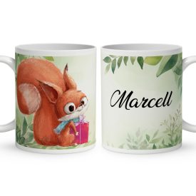 Névvel kérhető - Cuki kávés bagoly mintás bögre