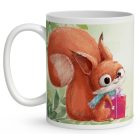 Névvel kérhető - Cuki kávés bagoly mintás bögre