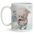 Névvel kérhető - Jó reggelt kávés bárány mintás bögre