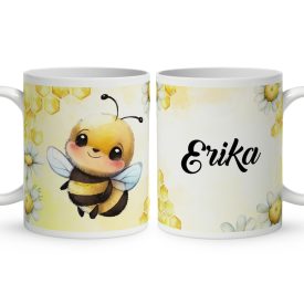 Névvel kérhető - Nagyon cuki méhecske mintás bögre