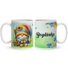 Névvel kérhető - Hintázó napraforgós manó mintás bögre