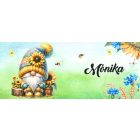 Névvel kérhető - Ülő napraforgós manó mintás bögre