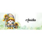 Névvel kérhető - Szép szemű hintázó napraforgós manó mintás bögre