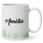 Névvel kérhető - Szép szemű hintázó napraforgós manó mintás bögre