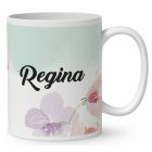 Névvel kérhető - Kerékpáros napraforgós manó mintás bögre