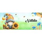 Névvel kérhető - Cuki sapkás napraforgós manó mintás bögre