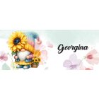 Névvel kérhető - Cuki napraforgós manó egy szál virággal mintás bögre