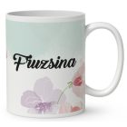 Névvel kérhető - Cuki csigás napraforgós manó lány mintás bögre