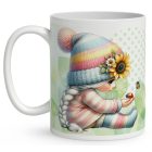 Névvel kérhető - Katicás napraforgós manó lány mintás bögre