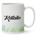 Névvel kérhető - Katicás napraforgós manó lány mintás bögre