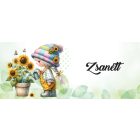 Névvel kérhető - Locsolós napraforgós manó lány mintás bögre