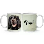 Névvel kérhető - Fekete angol cocker spániel portré mintás bögre