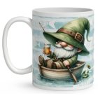 Névvel kérhető - Horgász manó és egy korsó sör mintás bögre