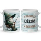 Névvel kérhető - Türelmes horgász manó mintás bögre