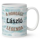 Névvel kérhető - Türelmes horgász manó mintás bögre