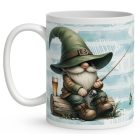 Névvel kérhető - Horgász manó és egy sörös kapás mintás bögre