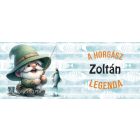 Névvel kérhető - Boldog horgász manó mintás bögre