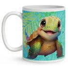 Névvel kérhető - Kék cuki teknős mintás bögre