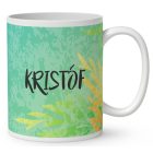 Névvel kérhető - Kék cuki teknős mintás bögre