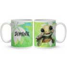 Névvel kérhető - Kék cuki teknős mintás bögre