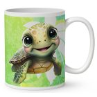 Névvel kérhető - Kék cuki teknős mintás bögre