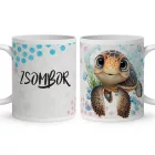 Névvel kérhető - Bubble cuki teknős mintás bögre
