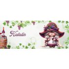 Névvel kérhető - Szépséges borász manó lány mintás bögre